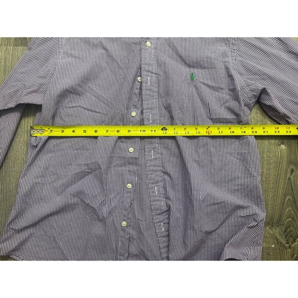 Polo Ralph Lauren Custom Fit Striped Stretch Poplin Shirt Men's Large Purple - Picture 8 of 8